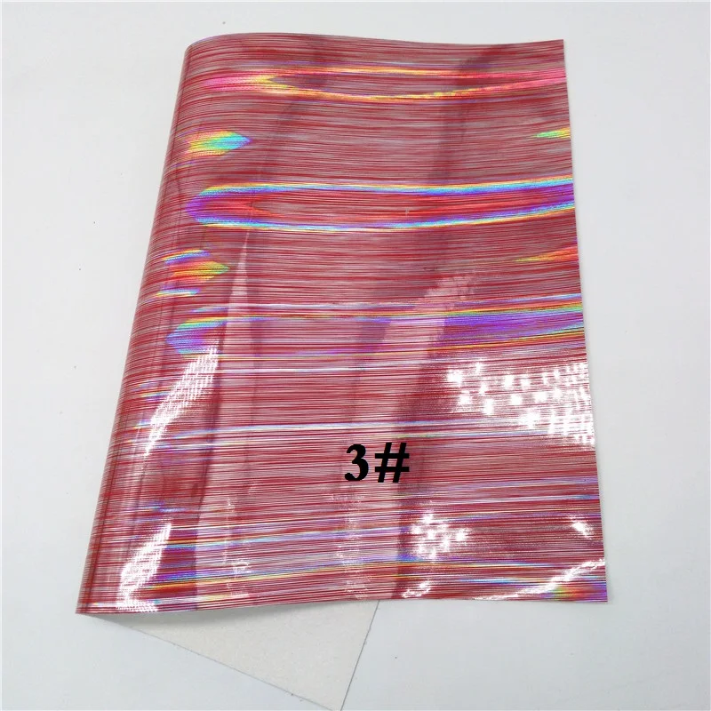 Glitterwishcome 21X29 см A4 размер винил для бантов радужные полосы гладкая Синтетическая кожа искусственная кожа листы для бантов, GM707A - Цвет: 3
