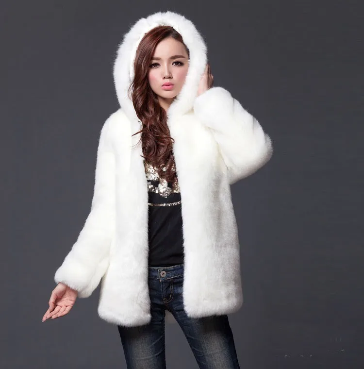 

2019 New Faux Fur Coat Fashion Slim Faux Fur Jacket Fake Rabbit Fur Mink Coat Fur Coat