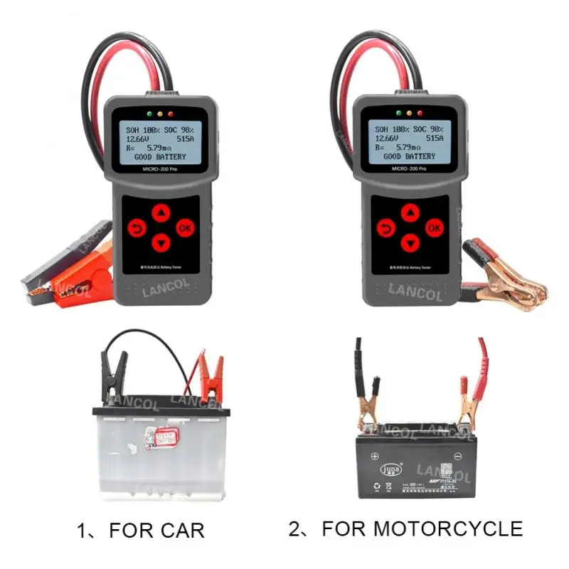 ￡11.76 Micro 200pro12v 24v Car Diagnostic Tool Auto Battery Tester Multi Language Digital