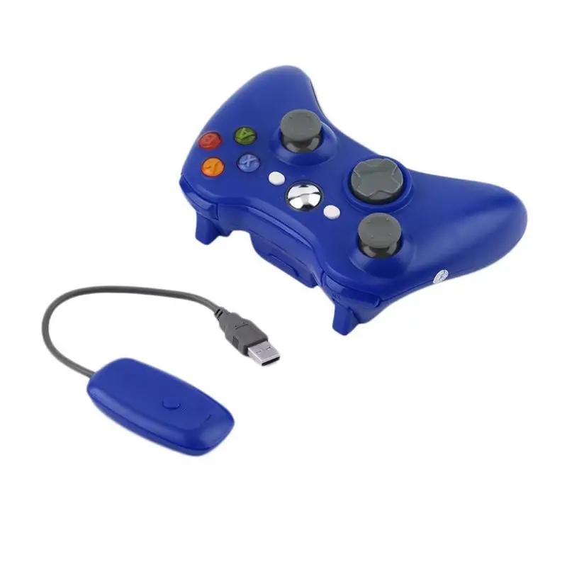 2,4G беспроводной геймпад для Xbox 360 консоль контроллер приемник контроллер для microsoft Xbox 360 игровой джойстик для PC win7/8/10 - Цвет: blue