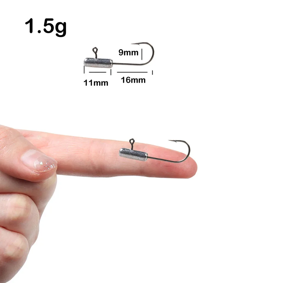 WALK FISH 10 Teile/los 1g 1,5g 2g 3g Punkt Kopf Wurzel Angeln Natürliche Farbe Gebogenen Kopf wurzel Angeln Feine Streifen Kleine Objekt Ozean – Detail 6