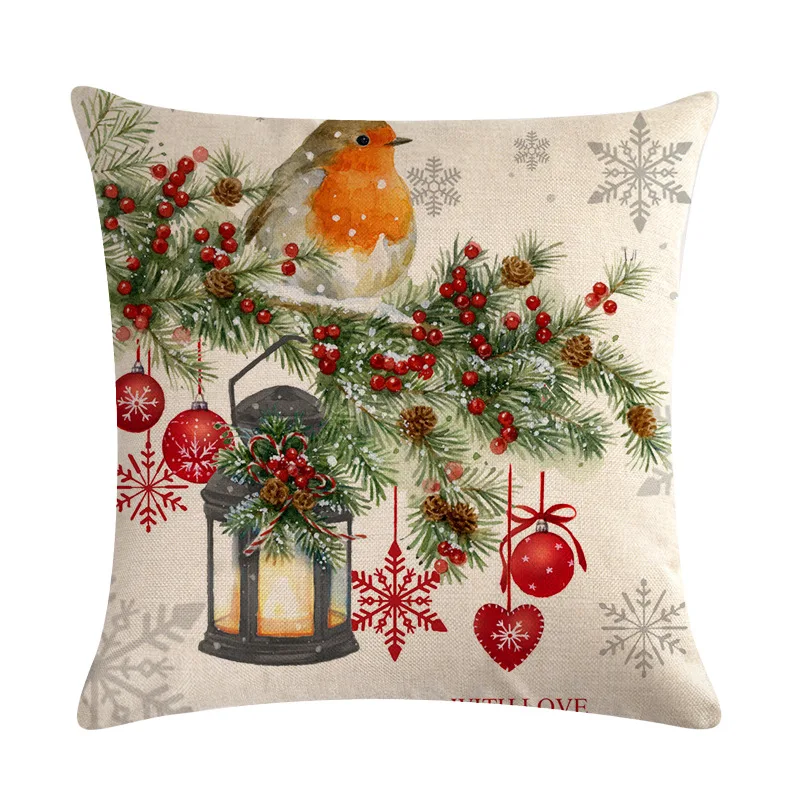 Рождественская наволочка для подушки с принтом, рождественские подарки, наволочка для подушки, наволочка для спальни, милая собачка, кошка, Рождественские шары, декор для дивана - Цвет: 21