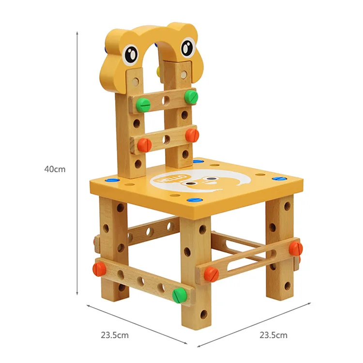 

Straight Hair Luban Chair gong ju yi Multi-functional Disassembly Toy Flexible Nut Silk Combination Educational Assembled