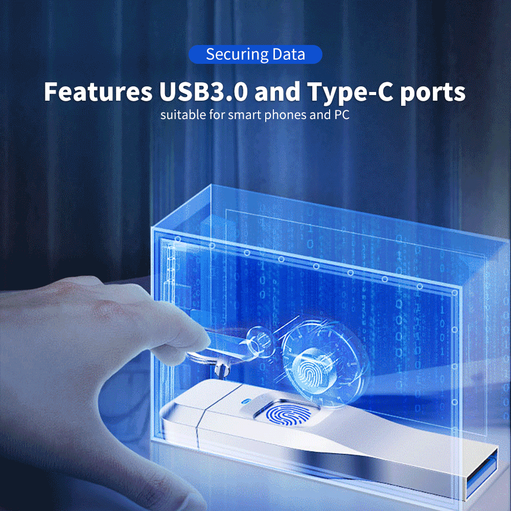 NewQ отпечатков пальцев U диск шифрование данных точное распознавание интерфейс type-C USB флэш-диск система управления приложением для ПК