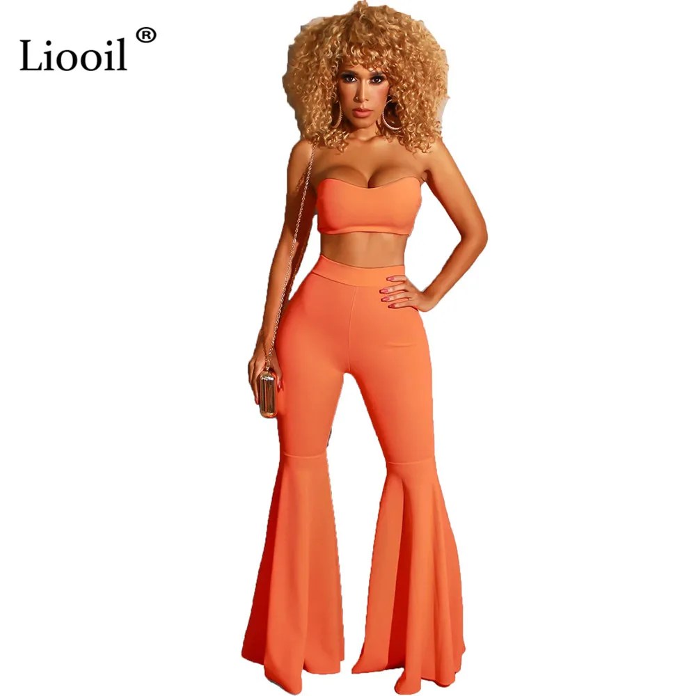 Liooil, комплект из двух предметов, вечерние, Клубные наряды для женщин, осень 2019, без рукавов, на завязках, сексуальный топ-труба и