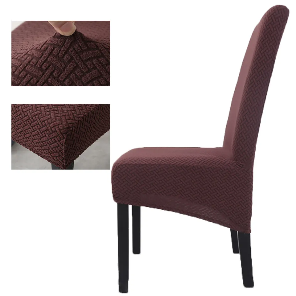 

2019 High Stretch Jacquard XL Size Chair Cover Elastic Chair Covers Spandex For Dining Room/Kitchen housse de chaise