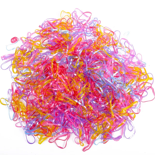 500Pcs/Pack Colorful Small Disposable Hair Bands Scrunchie Girls Elastic Rubber Band Ponytail Holder Hair Accessories Hair Ties style-12