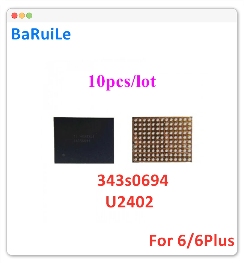 Контроллер экрана BaRuiLe U2402 343S0694 10 шт. ic Reball для iPhone 6 Plus 6G P черный сенсорный чип