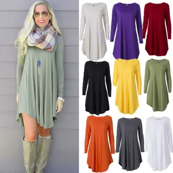 

Sexy Women Solid Red Loose Brief Boho Long Sleeve Blouse Baggy Tops Ladies V Neck T Shirt Autumn 10 Colors