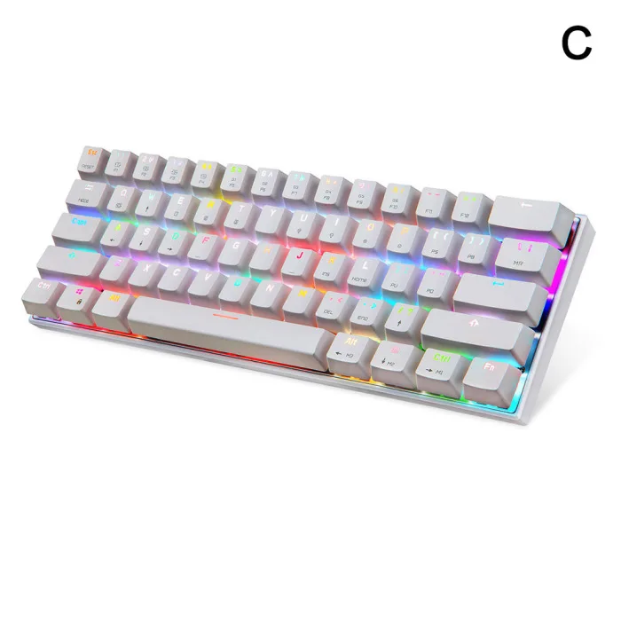 Bluetooth Проводная Механическая клавиатура с цветовой моделью RGB Подсветка 61 клавиши клавиатуры для планшетных компьютеров GK99