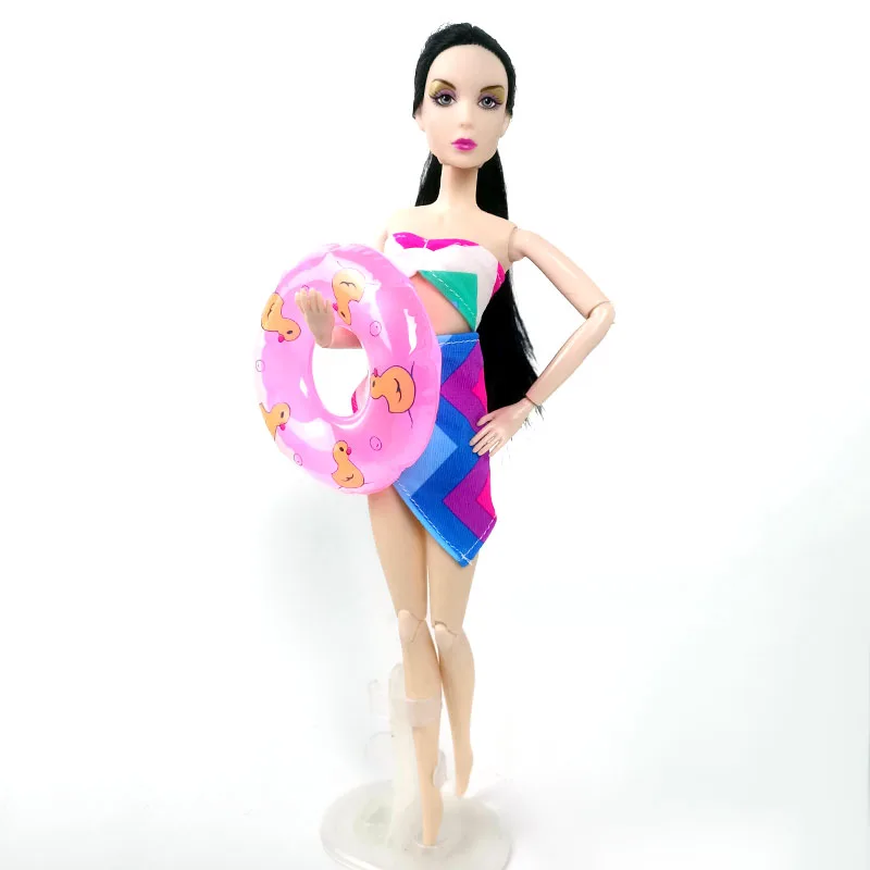 Красочное бикини для куклы Барби, одежда для купания и спасательный круг, купальник для куклы Барби, аксессуары для кукол 1/6, детская игрушка