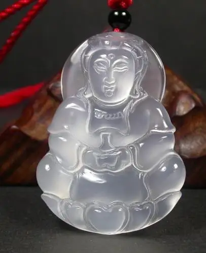 Free &gt&gt&gt&gt&gtnew hot Chinese Icy White Agate JADE PENDANT Guanyin Kwan yin 273086 | Украшения и аксессуары
