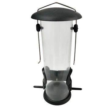 

Outdoor Birds Feeder Hanging PVC Transparent Metal Garden Automatic Birds Feeder C44