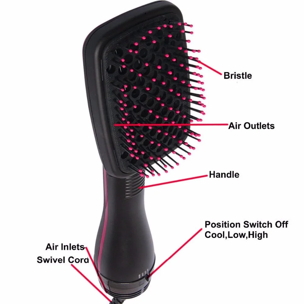 Hair Dryer Brush One Step Hair Blower Brush Electric Hot Air Brush Travel Blow Dryer Comb Professional Hairdryer Hairbrush 6