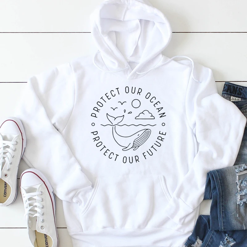  Sweatshirt Keep Beach Cleanup Shirts Protect Our Ocean Protect Our Future Hoodies Women Skip Straw 