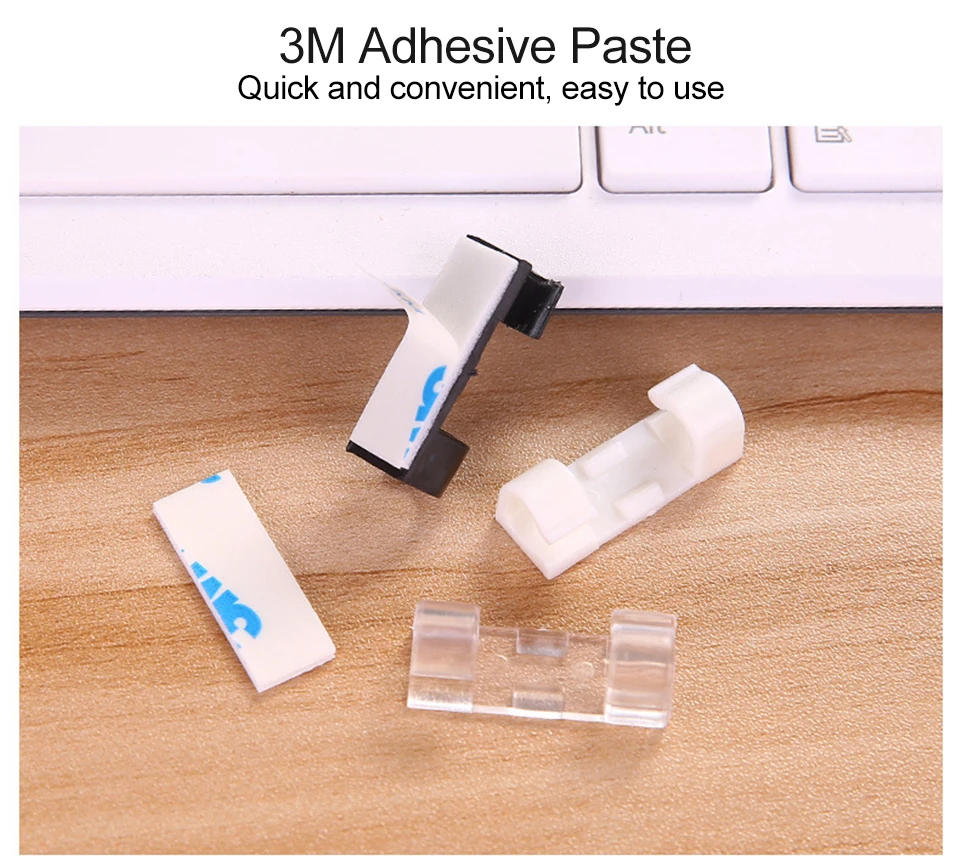 Cable Winder Wire Management Cable Organizer Desktop & Workstation Cord Clips Management Holder Data Telephone Line Sleeve (3)