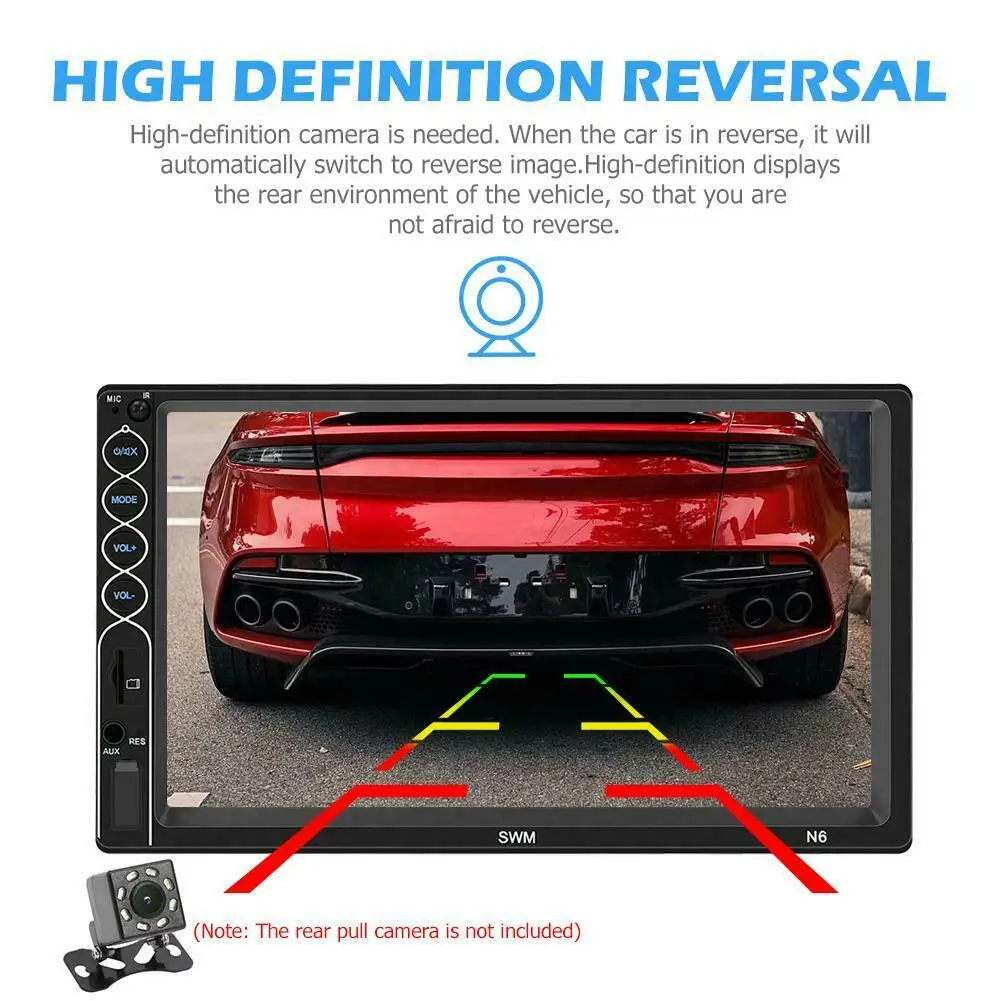 " Автомагнитола 2DIN Bluetooth стерео MP3 MP5 сенсорный проигрыватель USB/FM TF+ камера мультимедийный экран HD