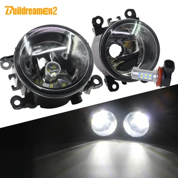 

Buildreamen2 For Citroen C5 2004-2015 Car Styling H11 Front Fog Light Kit Lampshade + Bulb DRL Daytime Running Light 12V