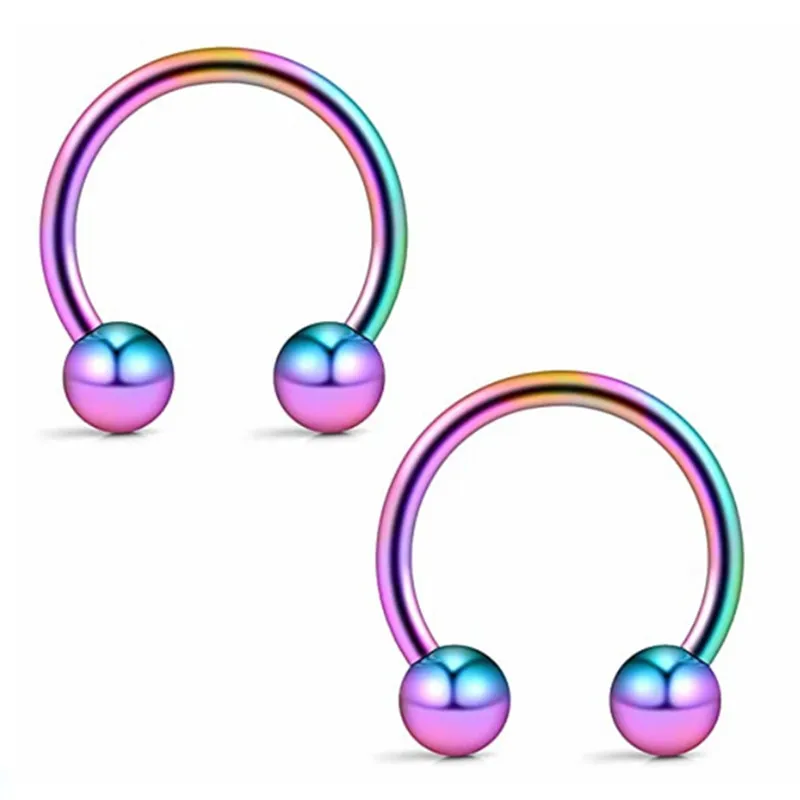 Stainless steel nose piercing Horseshoe Circular Septum Piercing 16G Nose Ring Bulk Fake snakebite peircings Nose Jewelry piercing jewelry nose rings body piercing jewelry body jewelry