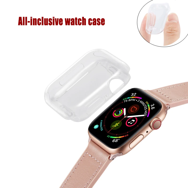 

Transparent Soft TPU Frame Cover For Apple Watch 44/40mm Case Suitable for iWatch Series 4 5 silicone protector shell Accessorie