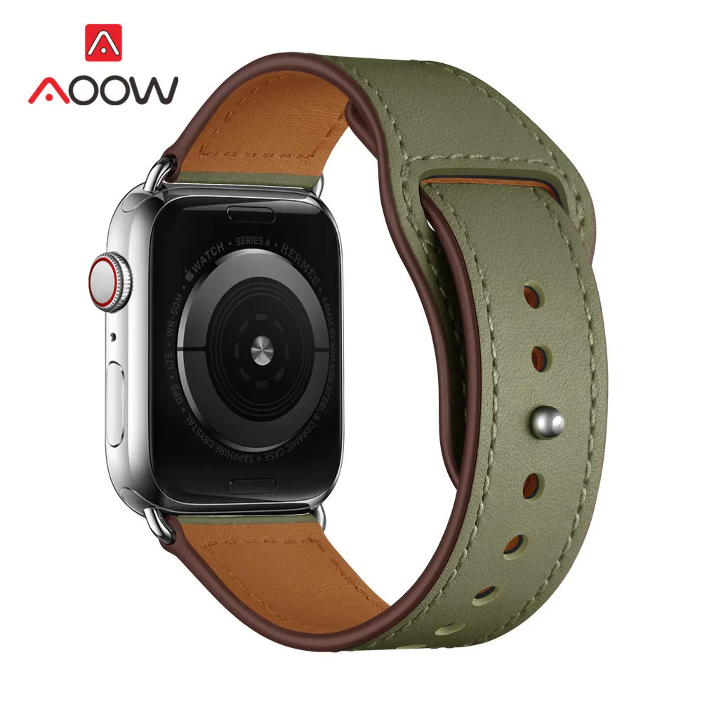 Ремешок из натуральной кожи для Apple Watch 4, 40 мм, 44 мм, 38 мм, 42 мм, высокое качество, для мужчин и женщин, ремешок для часов, браслет для iWatch 1, 2, 3