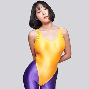 

Shiny Spandex High Cut Thong Dance Leotard