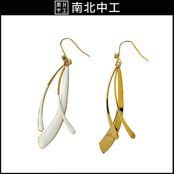 

Simple Characteristics Drip Glaze Magnetic Oil Drop Long Cross fancy Zircon Ear Rings bridesmaid Royal Hook earrings for women