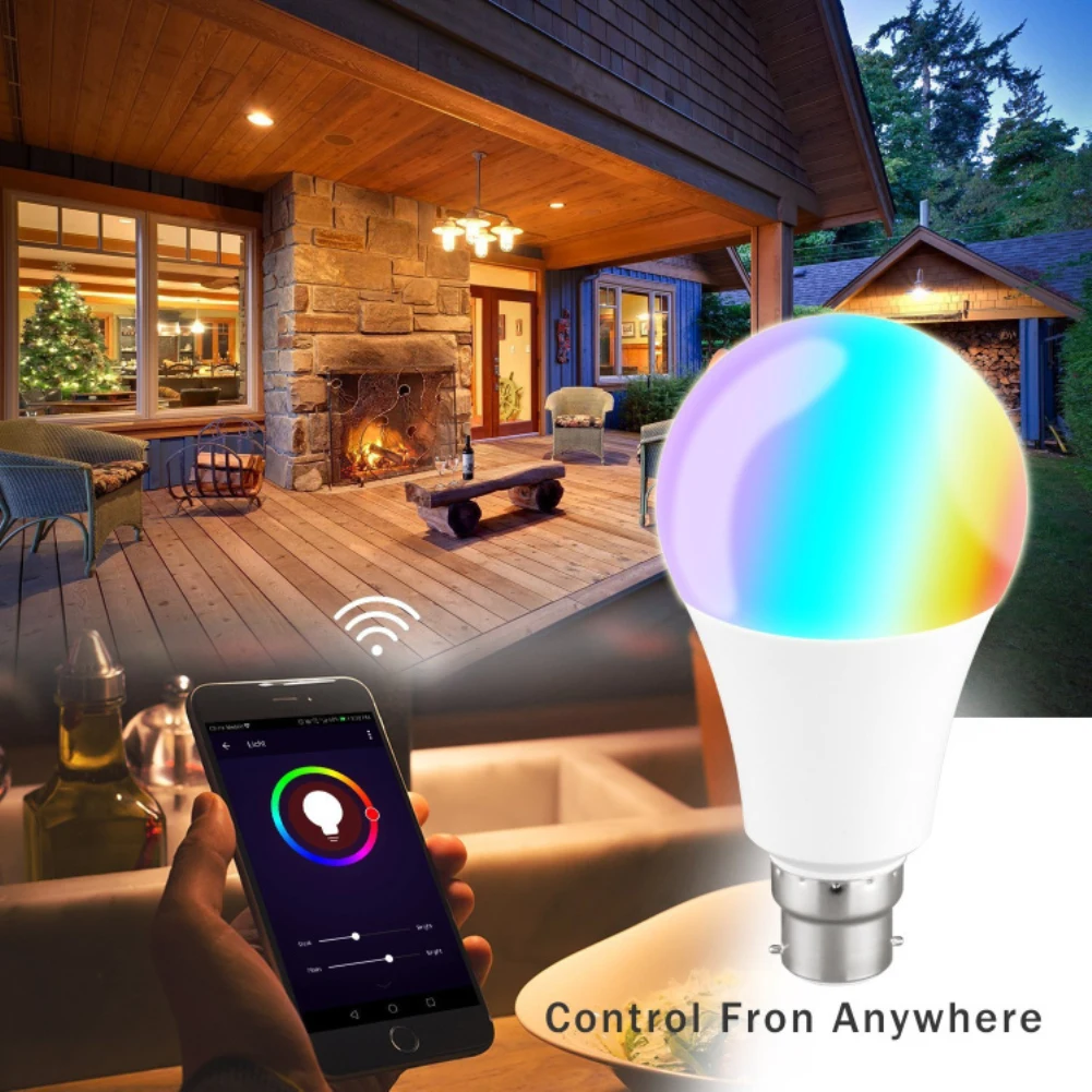 

E27 WiFi Smart Cellphone Voice Control RGB Energy Saving Dimming LED Multicolor Smart Light Bulbs 11W Compatible Alexa Google