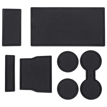 

Cup Holder Liner For Tesla Model 3,Liner Accessories Center Console Mats Black Trim For 2017 2018 2019 Tesla Model 3 Car Accesso