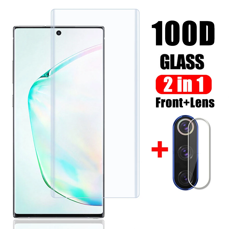 2 в 1 Защитное стекло для камеры Samsung Galaxy Note 10 Plus 8 9 закаленное Note10 Note10Plus пленка