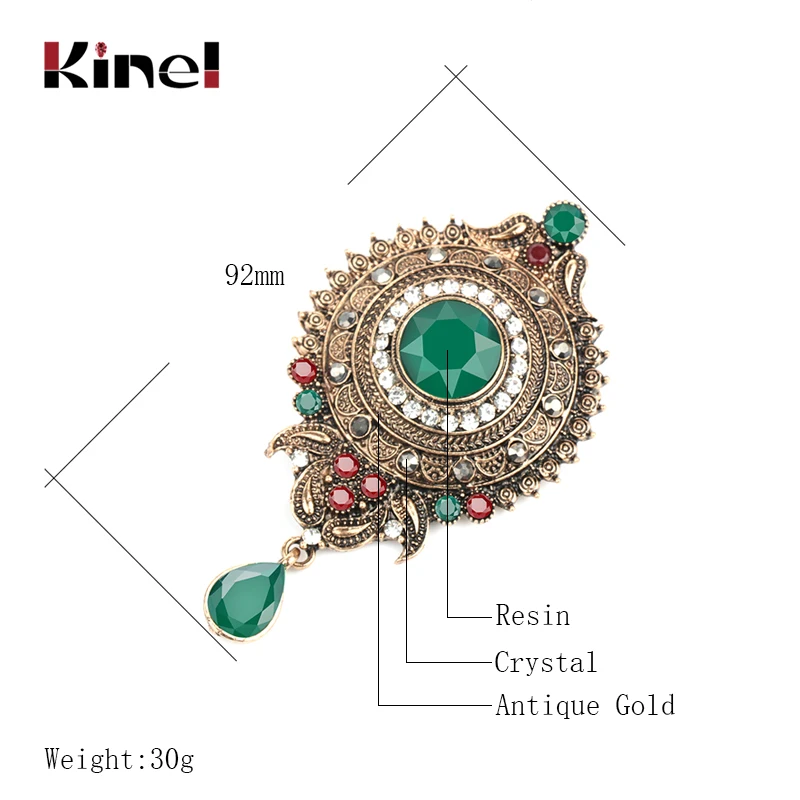 Kinel винтажная серая Хрустальная брошь в виде цветка, Турецкая брошь на булавке для женщин, античное золото, Арабеска, стразы, брошь на лацкане, брошь для шарфа