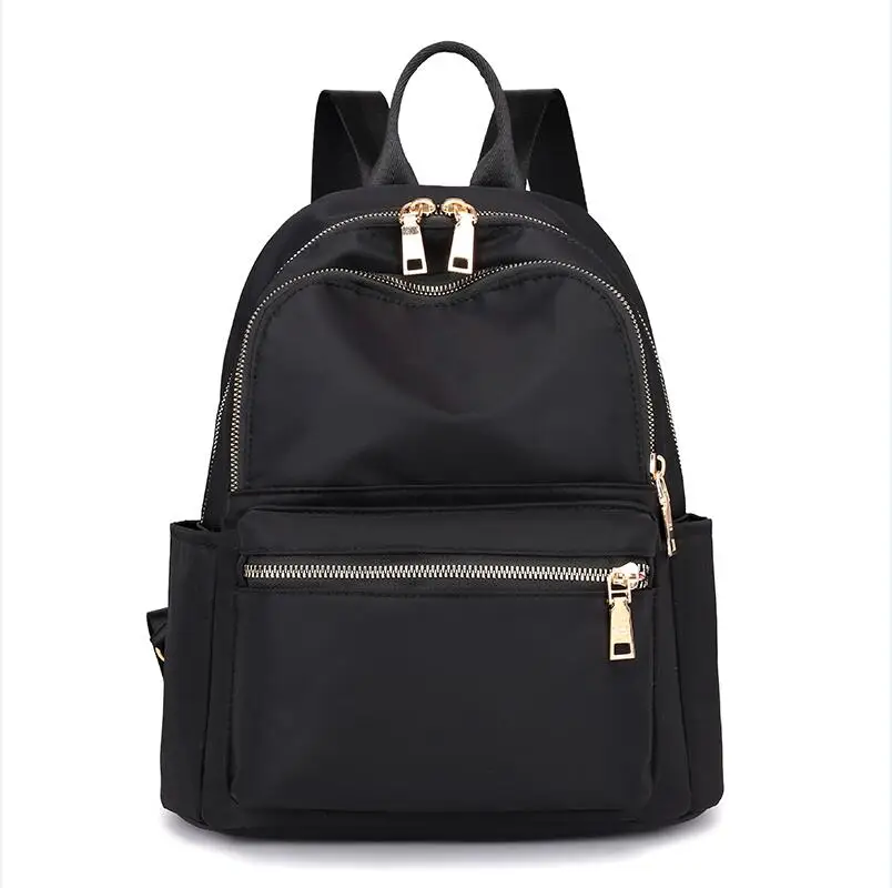 Нейлоновый женский рюкзак, модные водонепроницаемые школьные сумки для девочек-подростков, женский рюкзак Mochila Feminina, дорожная сумка, кошелек, повседневная сумка - Цвет: Черный