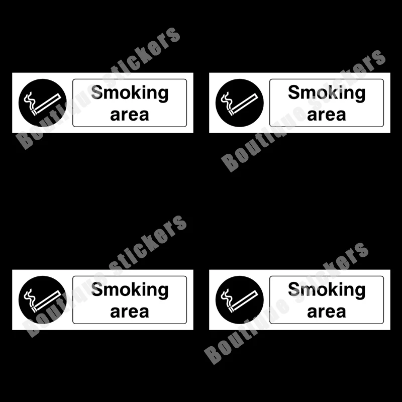 

4X Smoking Area Sign Sticker Used In Public Places Novelty Decal Reminder Sticker Waterproof and Sunscreen Hot Sale High Quality