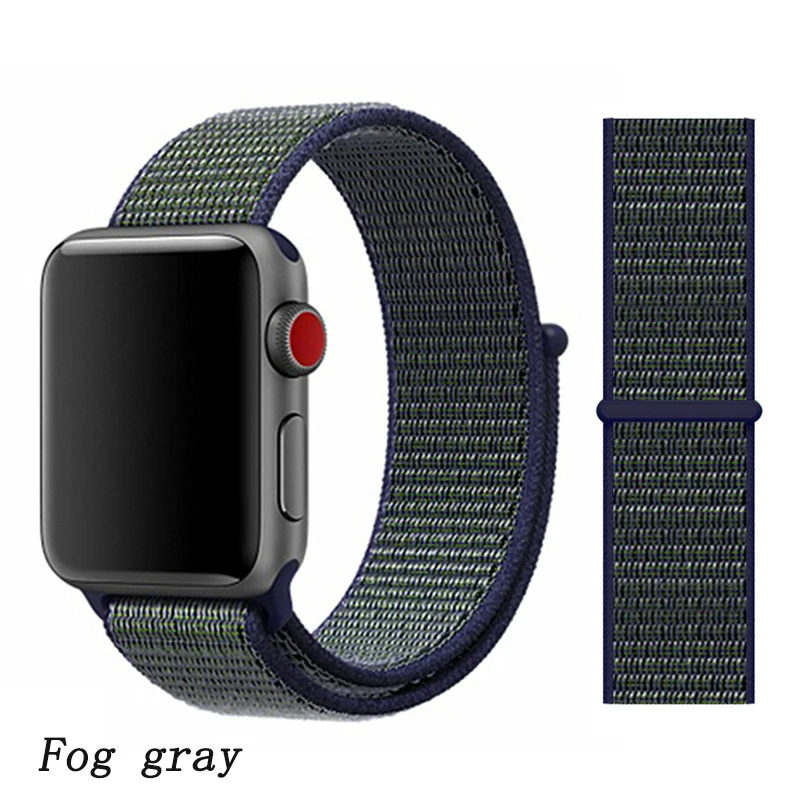 Спортивная петля ремешок apple watch band 42 мм 38 мм apple watch 4 3 band iwatch band 44 мм 40 мм correa pulseira 42 44 нейлоновый ремешок для часов - Цвет ремешка: midnight fog 9