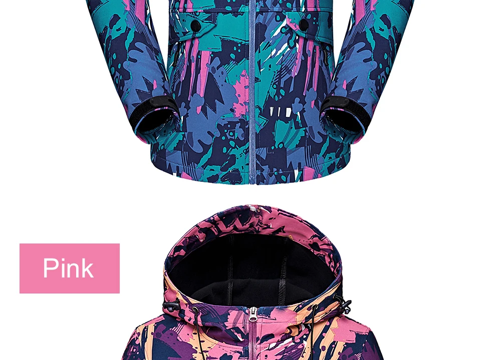 Yuerlian зимняя куртка для альпинизма, кемпинга, туризма, флисовая куртка, водонепроницаемая ветрозащитная флисовая ветровка, Женская Теплая Лыжная куртка