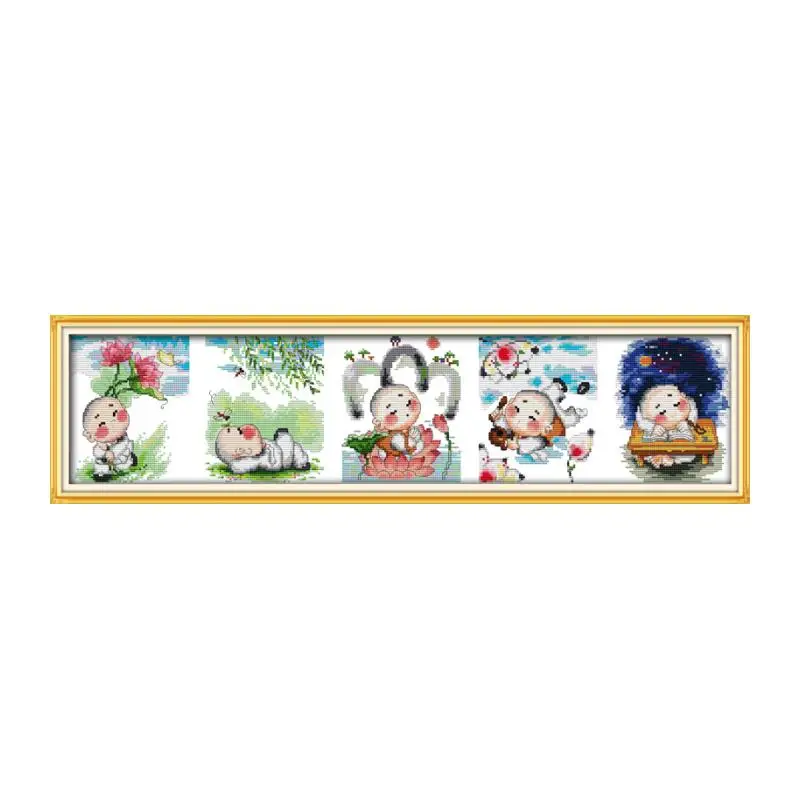 Joy Sunday Счетный крест штампованные наборы для рукоделия день монаха Мультяшные картины 14ct печатные наборы для вышивки крестиком вышивка - Цвет: C014