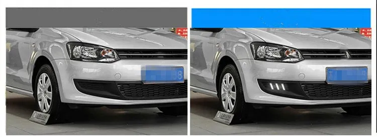 EOsuns led drl дневные ходовые огни для Volkswagen Polo 2011-2013 с динамическим движущимся желтым поворотным сигналом и синим ночным светом