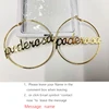 1 Pair Stainless Steel Custom Name hoop Earring personalise Big Nameplate Handmade Jewelry For Women Girl Round Circle Oorbellen ► Photo 3/6