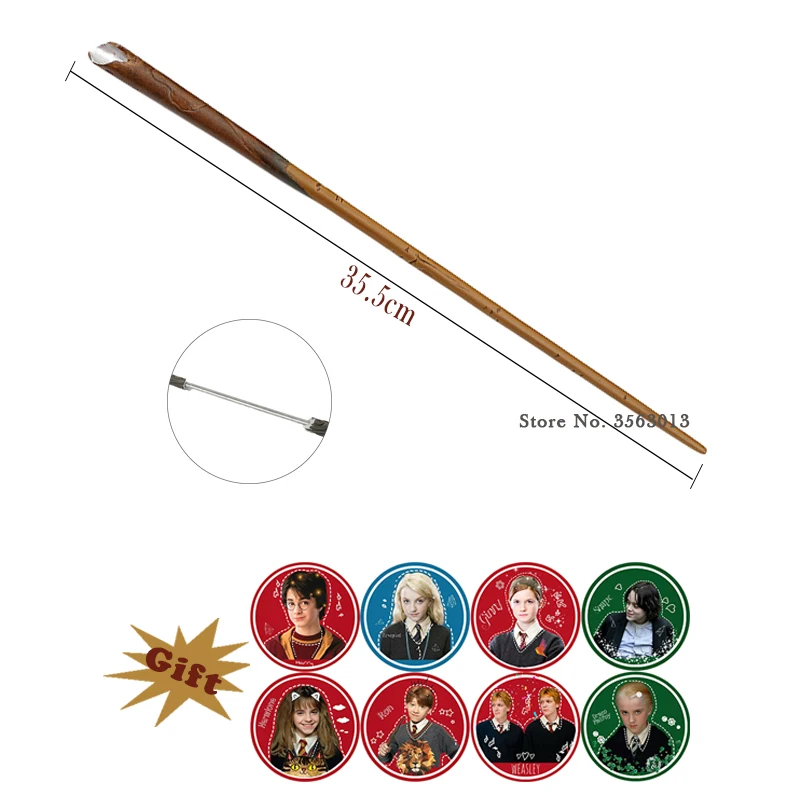 28 Kinds Potters Magic Wands Metal Core Dumbledore Harried Magical Wand Kid Toy No Box with Harry Series Stickers as Gift