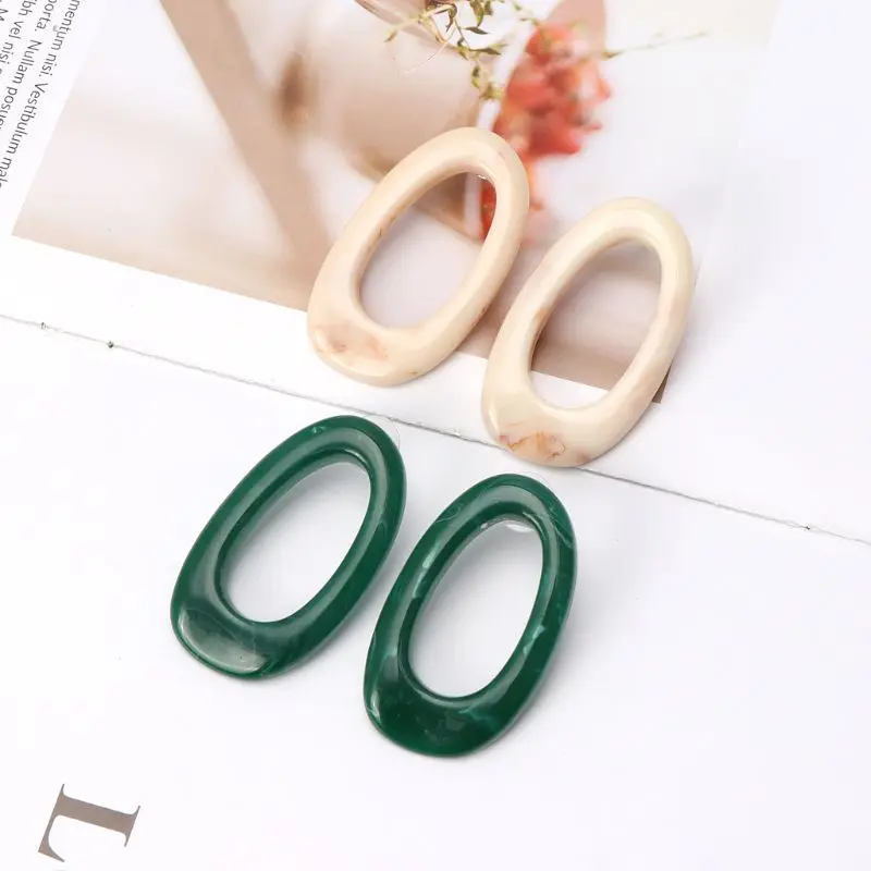 

Tortoiseshell Acrylic Irregular Geometric Hoop Stud Earrings Statement Jewelry DXAA