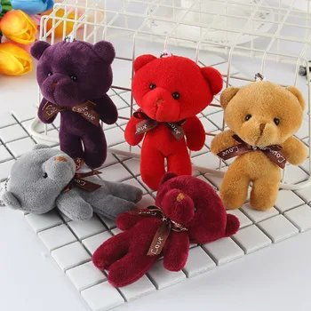 

1Pcs 13cm Plush Bear Dolls Soft Toy Bear Wedding Gifts Baby Toy Birthday Gift For Girls Bag Pendants Accessories