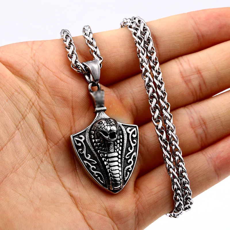 Байер 316L нержавеющая Викинг норвежский Odin голова змеи для мужчин Амулет ожерелье в скандинавском стиле кулон Модные украшения LHP092