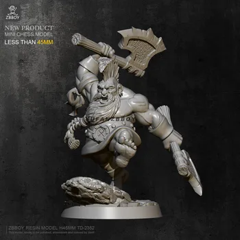 

45mm Resin model kits Double Axe Old Dwarf self-assembled TD-2352