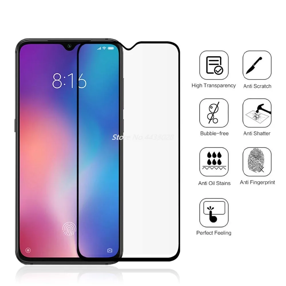 3D 9H полное клеевое покрытие черное закаленное стекло для Xiaomi Mi 9 SE 9SE Защита экрана