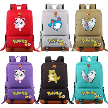 

New Cute Cartoon Pokemon Pikachu Boy Girl Book School bag Women Bagpack Teenagers Schoolbags Men Student Patchwork Backpack