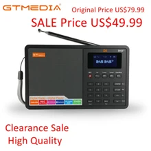 GTmedia D1 DAB+/TF/AUX мини цифровое радио Ручной цифровой FM USB TF карта радио часы/будильник/таймер сна со временем 18650 батарея