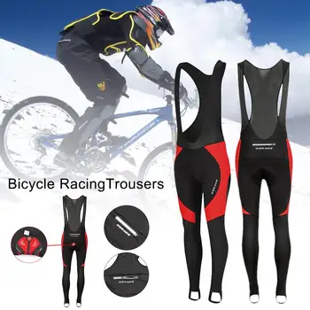 

Bike Cycling Trousers Breathable Moisture Wicking Pants Winter Thermal Cycling Clothing with Rear Reflective Zippered Pocket