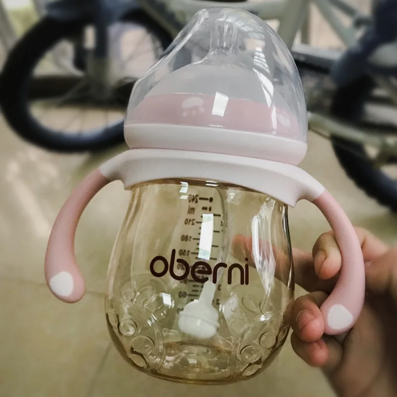 

Obay ni Ultra-Wide Mouth PPSU Milk Bottle with Handle Shatter-resistant BABY'S Feeding Bottle OEM Customizable