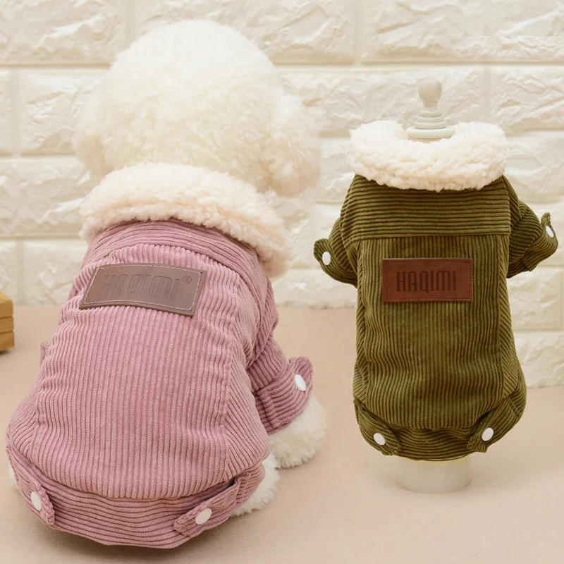 

Dog Jacket Corduroy Warm Comfortable Dog Clothes for Small Dogs Bulldog Pugs Chihuahua Dachshund Small Dogs Clothing