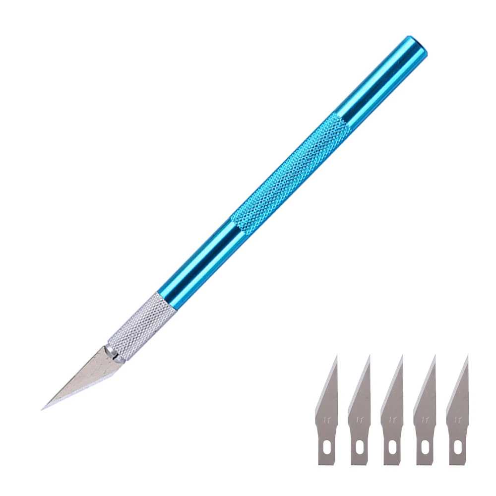 7 unids/lote madera cortador de papel de la pluma bolsillo cuchillo bisturí Cuchillas de acero grabado de cuchillos para artesanía artes dibujo DIY herramientas manuales de reparación